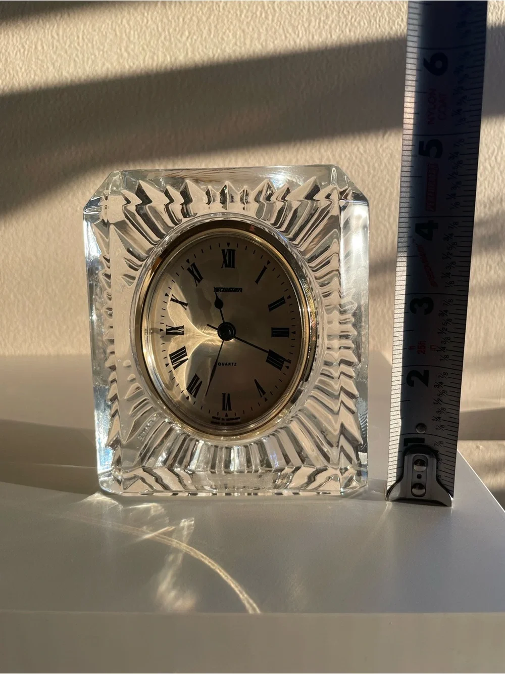 Vintage Staiger Lead Crystal Quartz Table Clock
